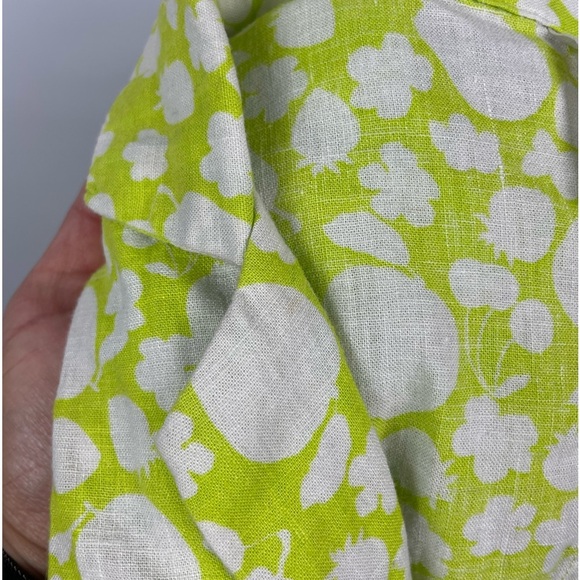 Urban Outfitters Lime Green Floral Fruit Novelty Print Button Up Mini Dress - Picture 7 of 7